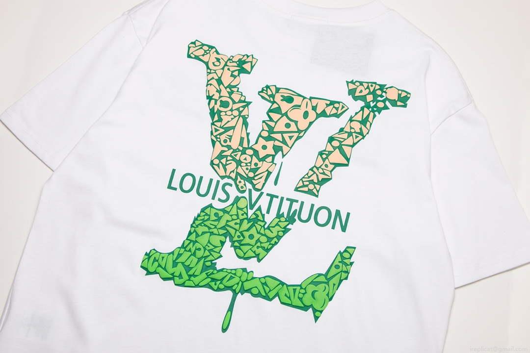 LV 1AAU5B Louis Vuitton Print Cotton Jersey Men Women’s T-shirt L56211