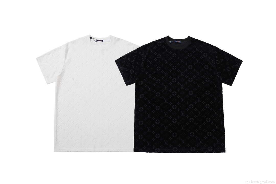LV 1AAU5B Louis Vuitton Explosive style velvet Men Women’s T-shirt L56222