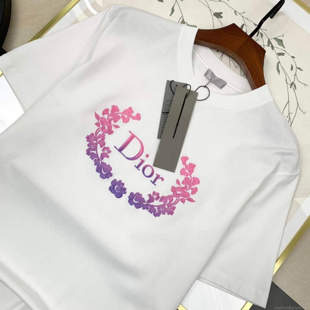 Dior 313J696 Men’s Women’s Relaxed Fit Cotton Jersey T-shirt D65842