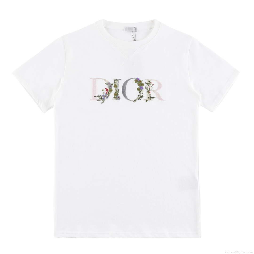Dior 313J696 Men’s Women’s Relaxed Fit Cotton Jersey T-shirt D65851