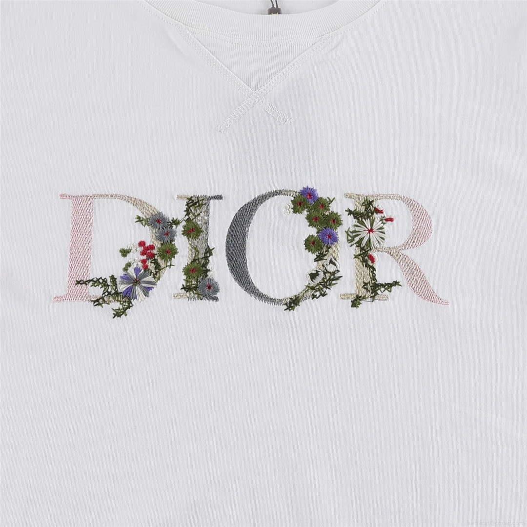 Dior 313J696 Men’s Women’s Relaxed Fit Cotton Jersey T-shirt D65851