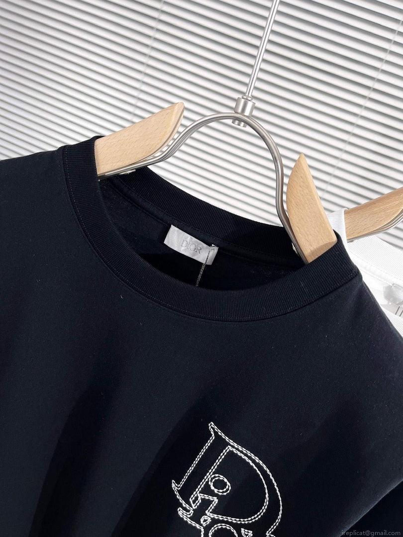 Dior 313J696 Men’s Women’s Relaxed Fit Cotton Jersey T-shirt D65853