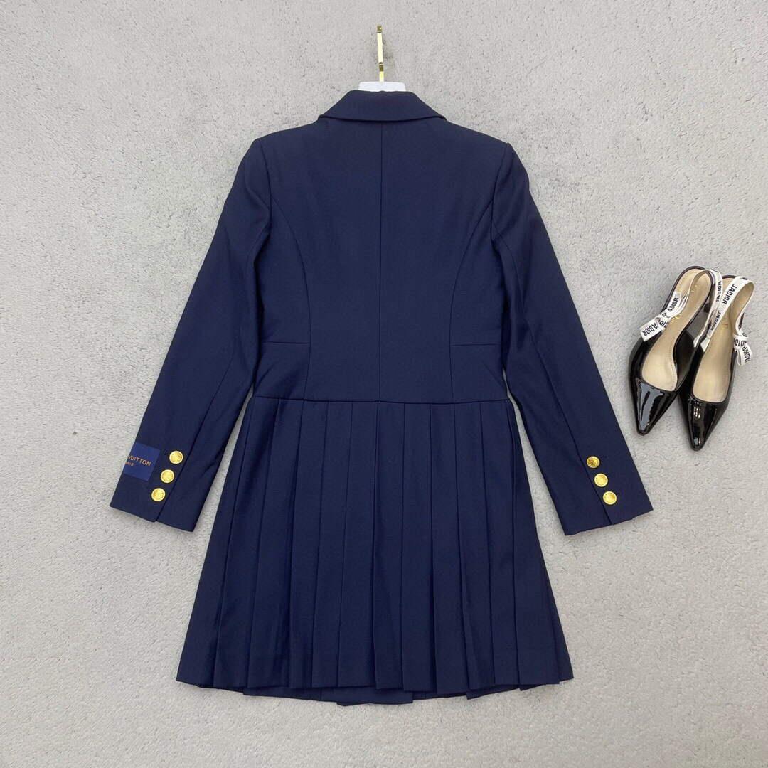 LV 1AA8SM Louis Vuitton Women’s Fashion Clothing Pleated Suit Dress L55722