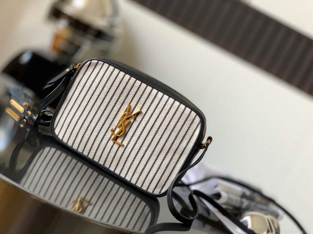 YSL 612542 Lou Camera Bag In Canvas And Smooth Leather