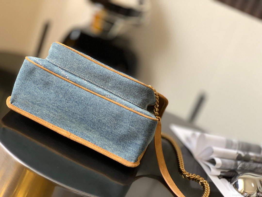 YSL 633158 Niki Medium Chain Bag Denim with leather
