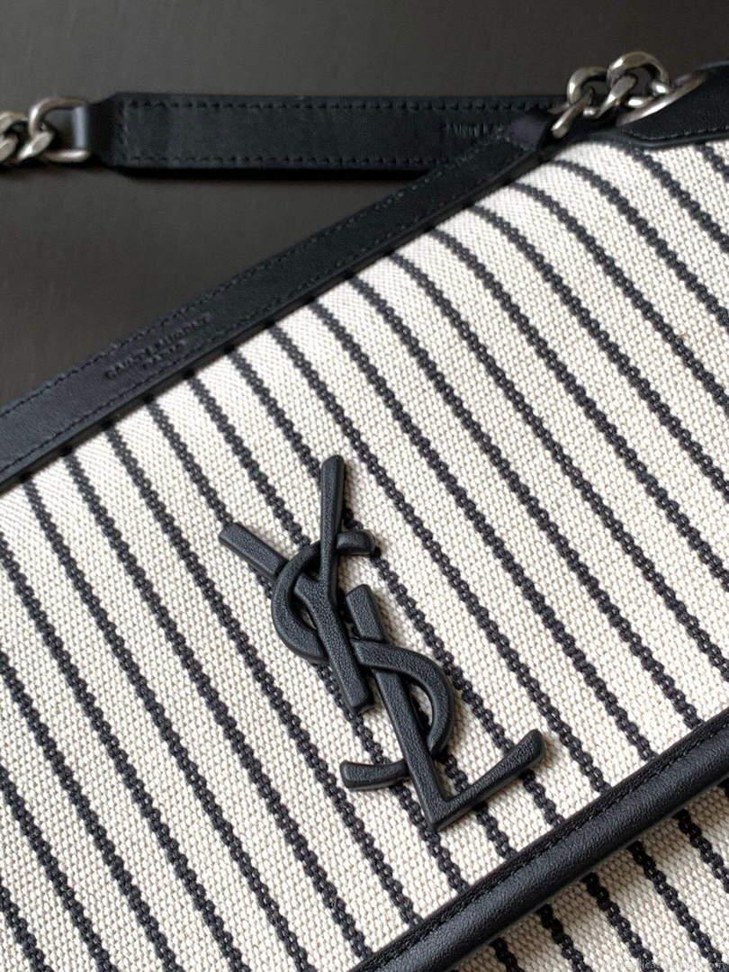YSL 633158 Niki Medium Chain Bag Canvas And Smooth Leather