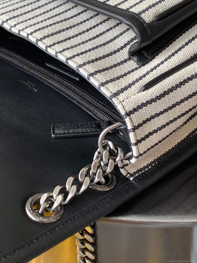YSL 633158 Niki Medium Chain Bag Canvas And Smooth Leather