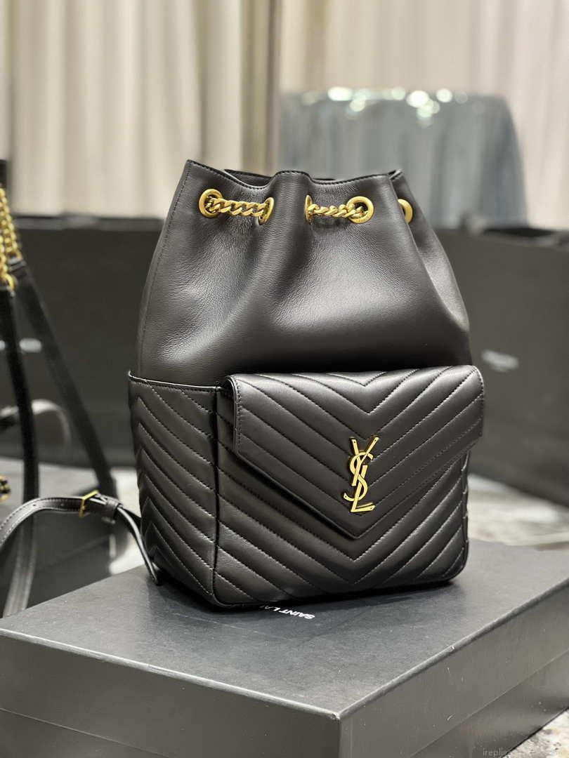 YSL 672609 Joe Backpack In Lambskin Black