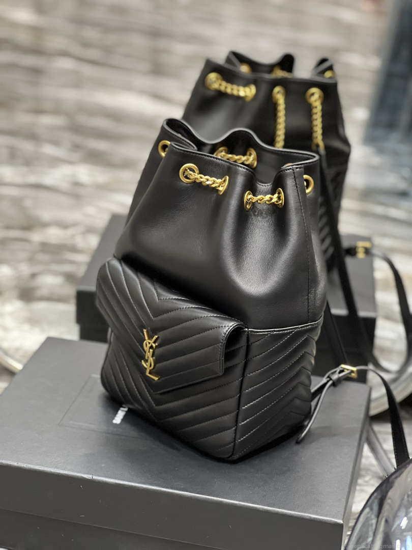 YSL 672609 Joe Backpack In Lambskin Black