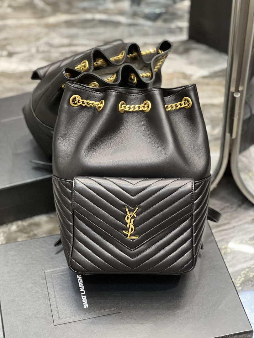 YSL 672609 Joe Backpack In Lambskin Black
