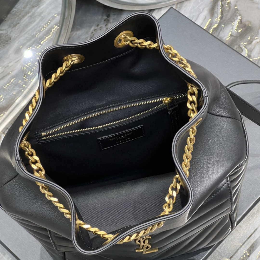 YSL 672609 Joe Backpack In Lambskin Black