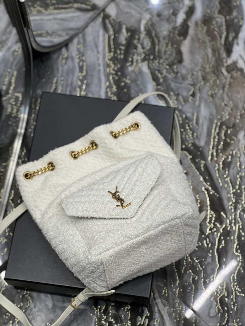 YSL 672609 Joe Backpack In Woolen White