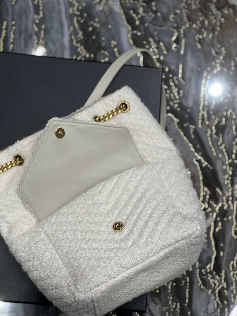 YSL 672609 Joe Backpack In Woolen White