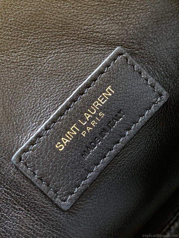 YSL 712367 Saint Laurent Paris Mini Toy Shopping In Crocodile-Embossed Leather Black