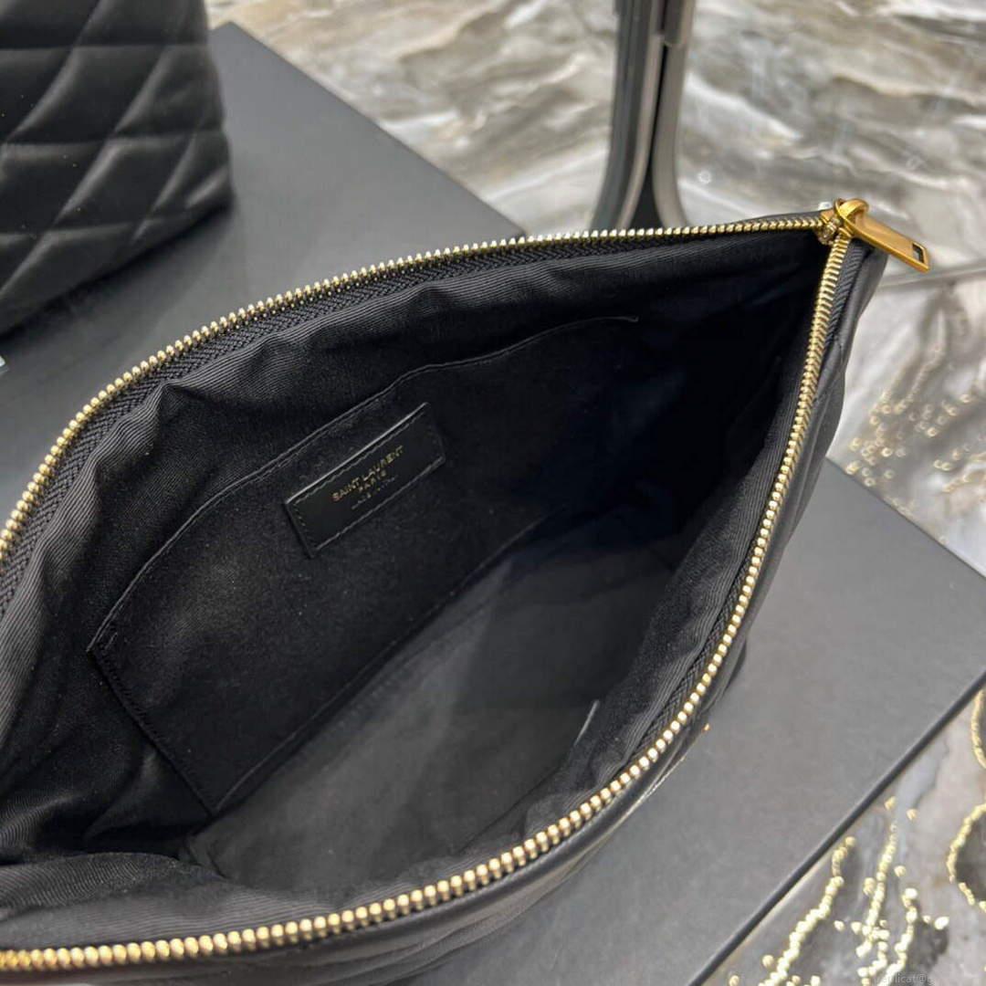 YSL 696779 Sade Pouch In Quilted Lambskin Black