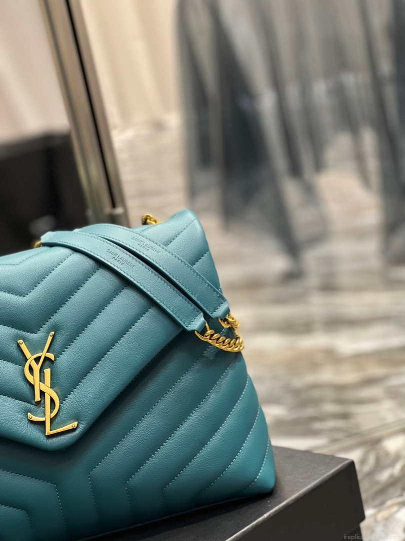 YSL 574946 Saint Laurent Loulou Medium Bag In Y-Quilted Leather pine green