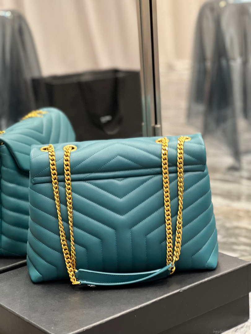 YSL 574946 Saint Laurent Loulou Medium Bag In Y-Quilted Leather pine green