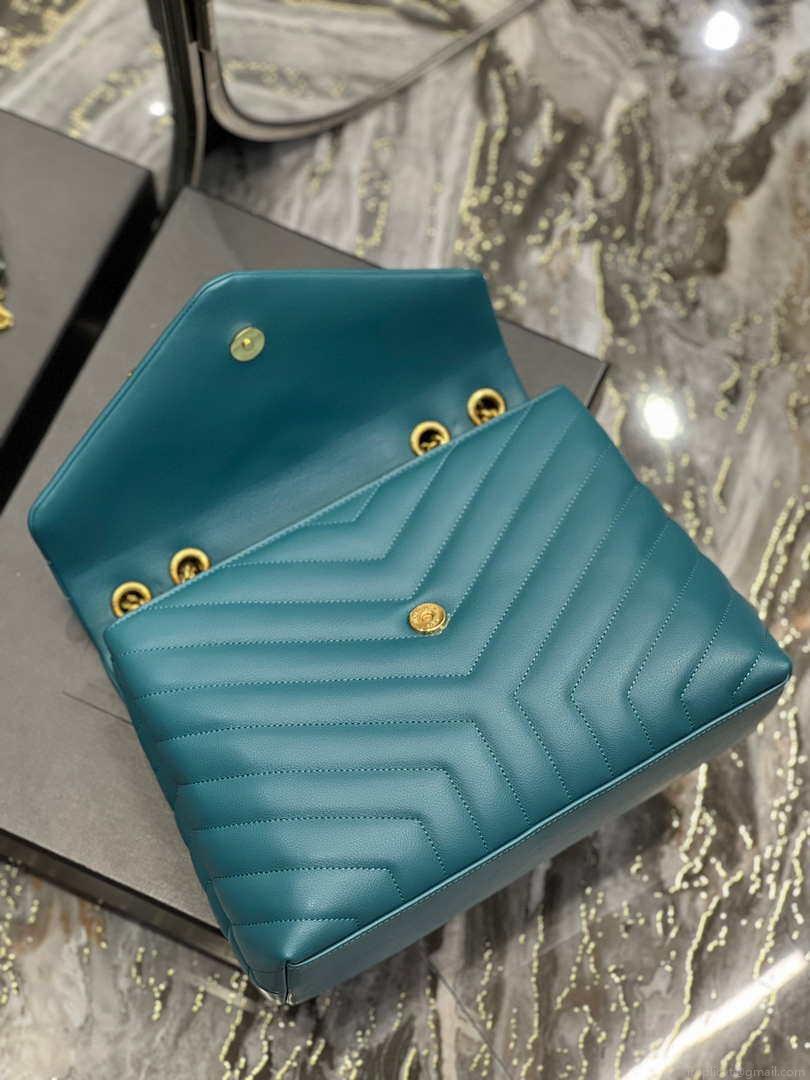 YSL 574946 Saint Laurent Loulou Medium Bag In Y-Quilted Leather pine green