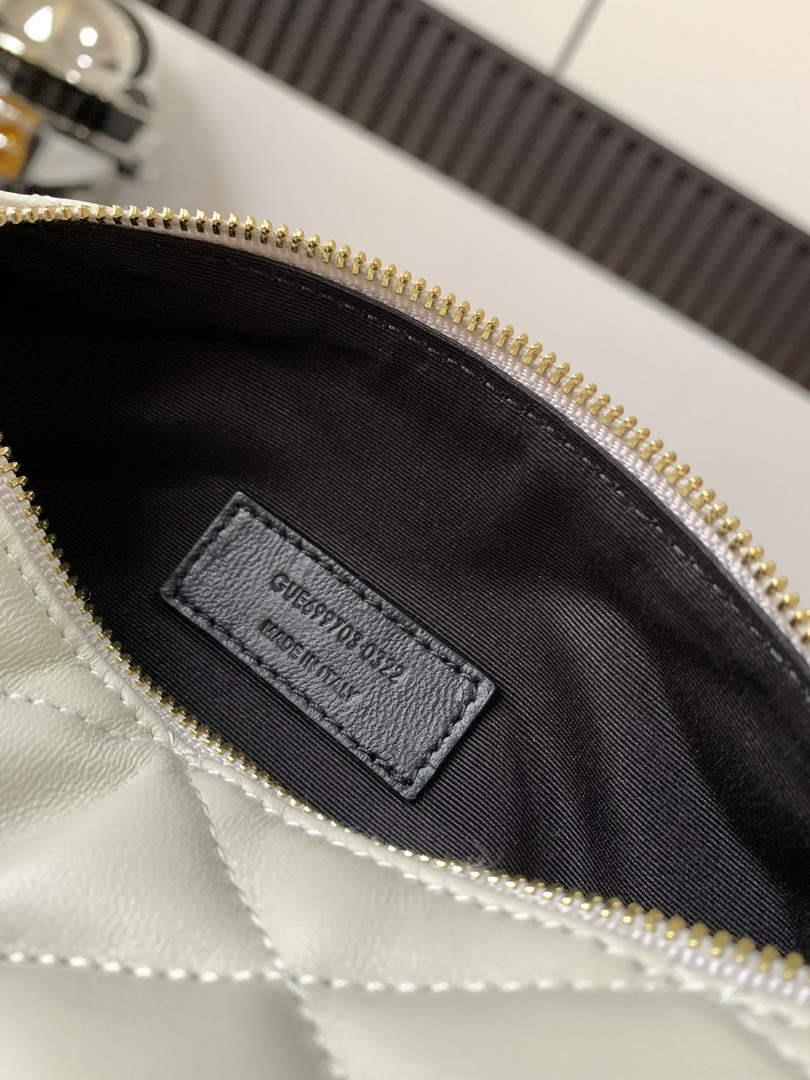 YSL 699703 Sade Mini Tube Bag In Quilted Lambskin White