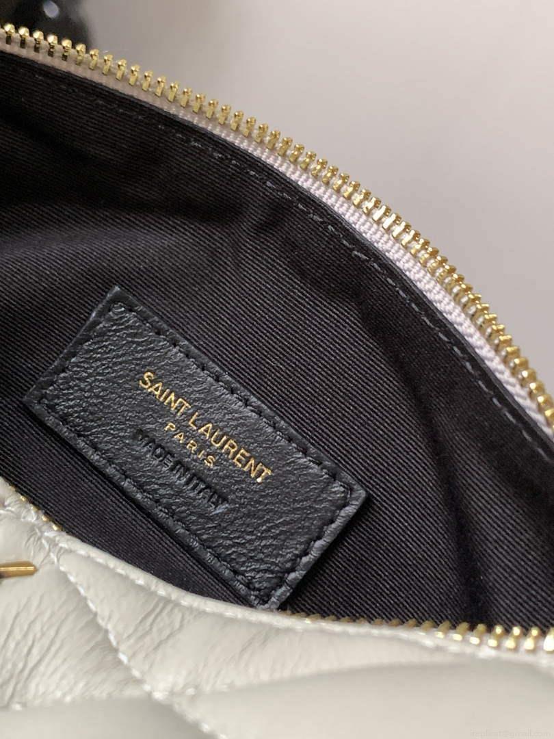 YSL 699703 Sade Mini Tube Bag In Quilted Lambskin White