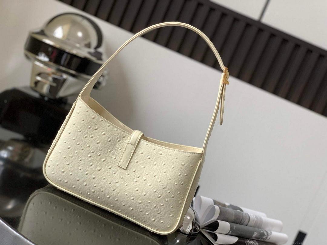 YSL LE5À7 657228 Hobo Bag Ostrich Leather