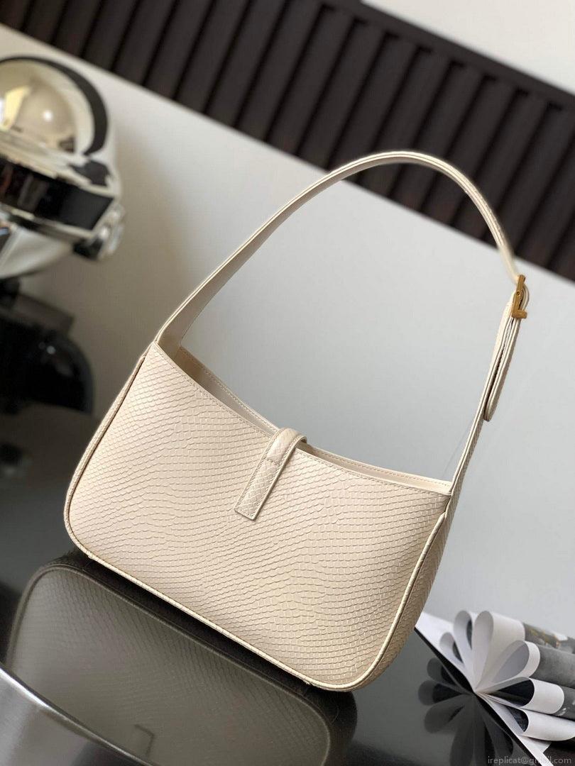 YSL LE5À7 657228 Hobo Bag Python Leather light apricot