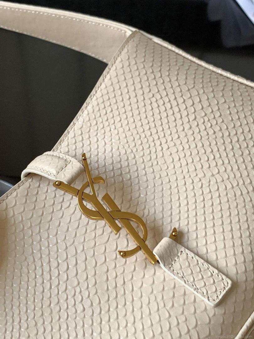 YSL LE5À7 657228 Hobo Bag Python Leather light apricot