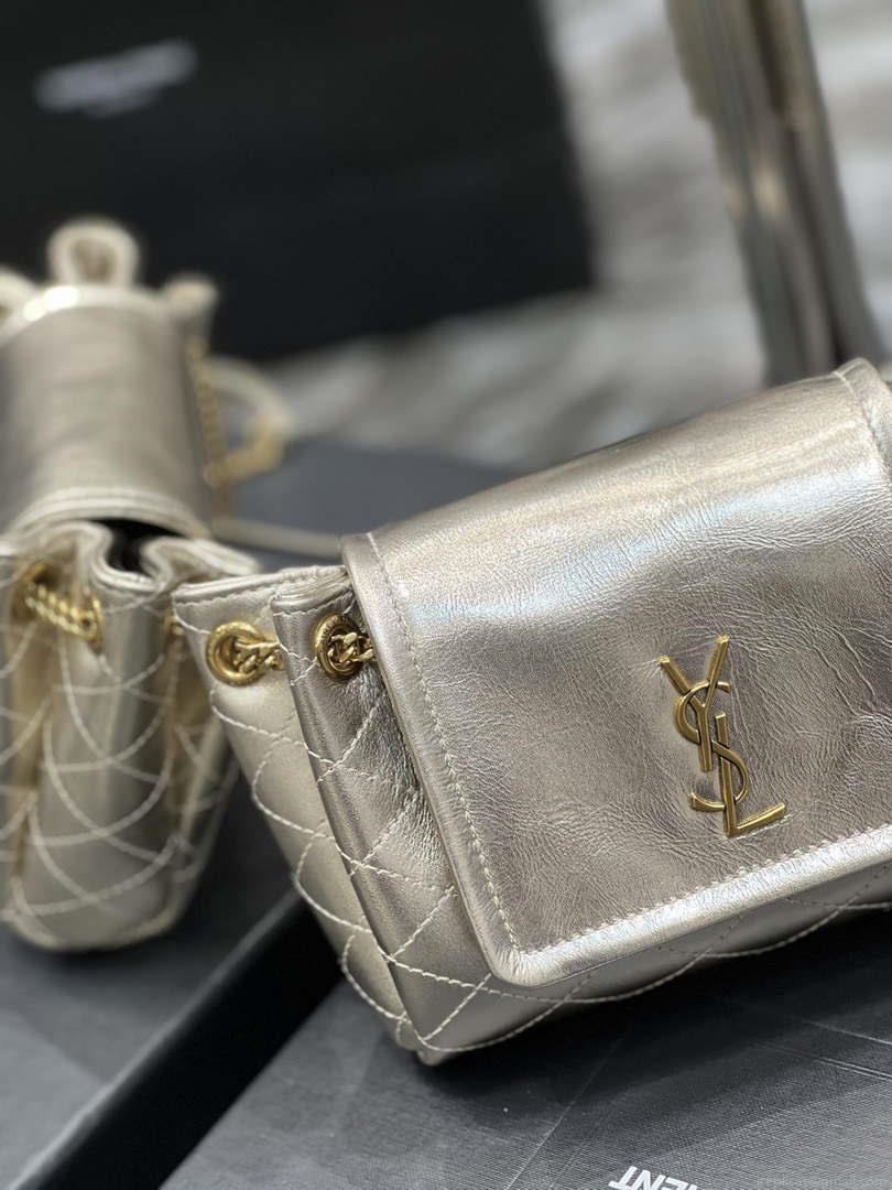 YSL 6727381 Mini Nolita In Lambskin Gold