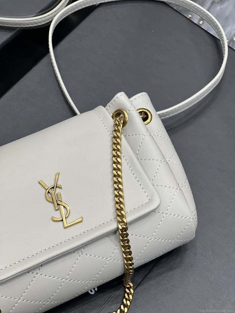 YSL 6727381 Mini Nolita In Lambskin White