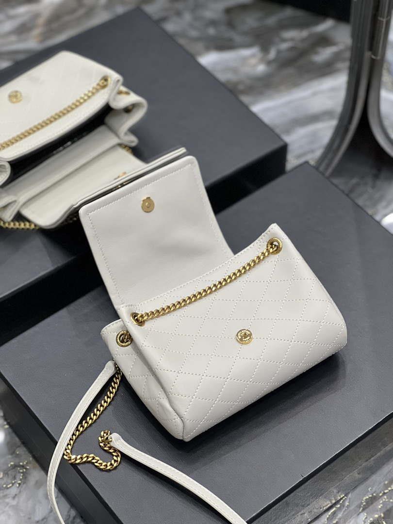 YSL 6727381 Mini Nolita In Lambskin White