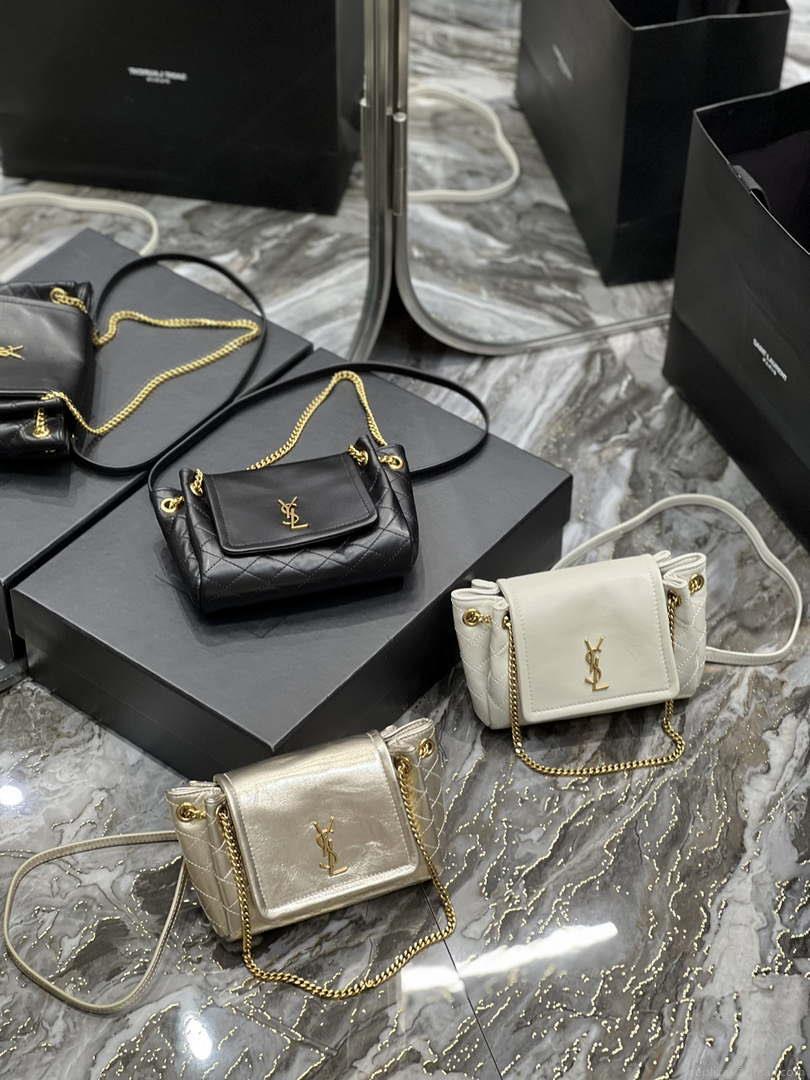 YSL 6727381 Mini Nolita In Lambskin Black