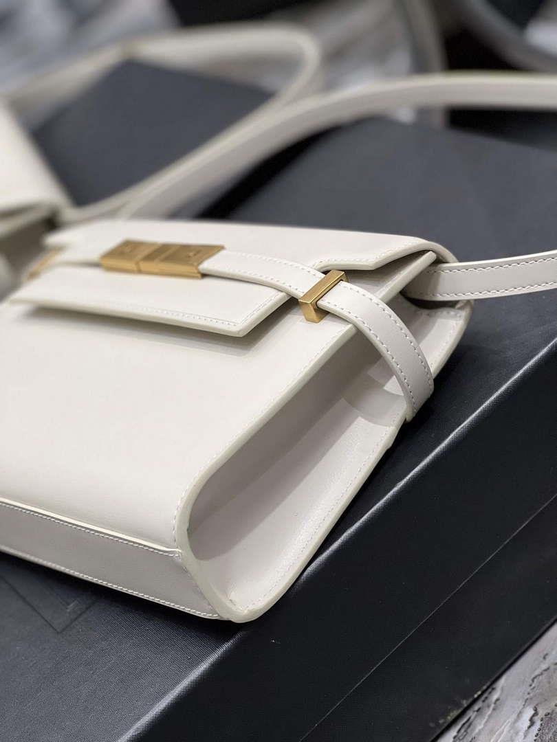 YSL 675626 Manhattan Small Shoulder Bag In Box Saint Laurent Leather White