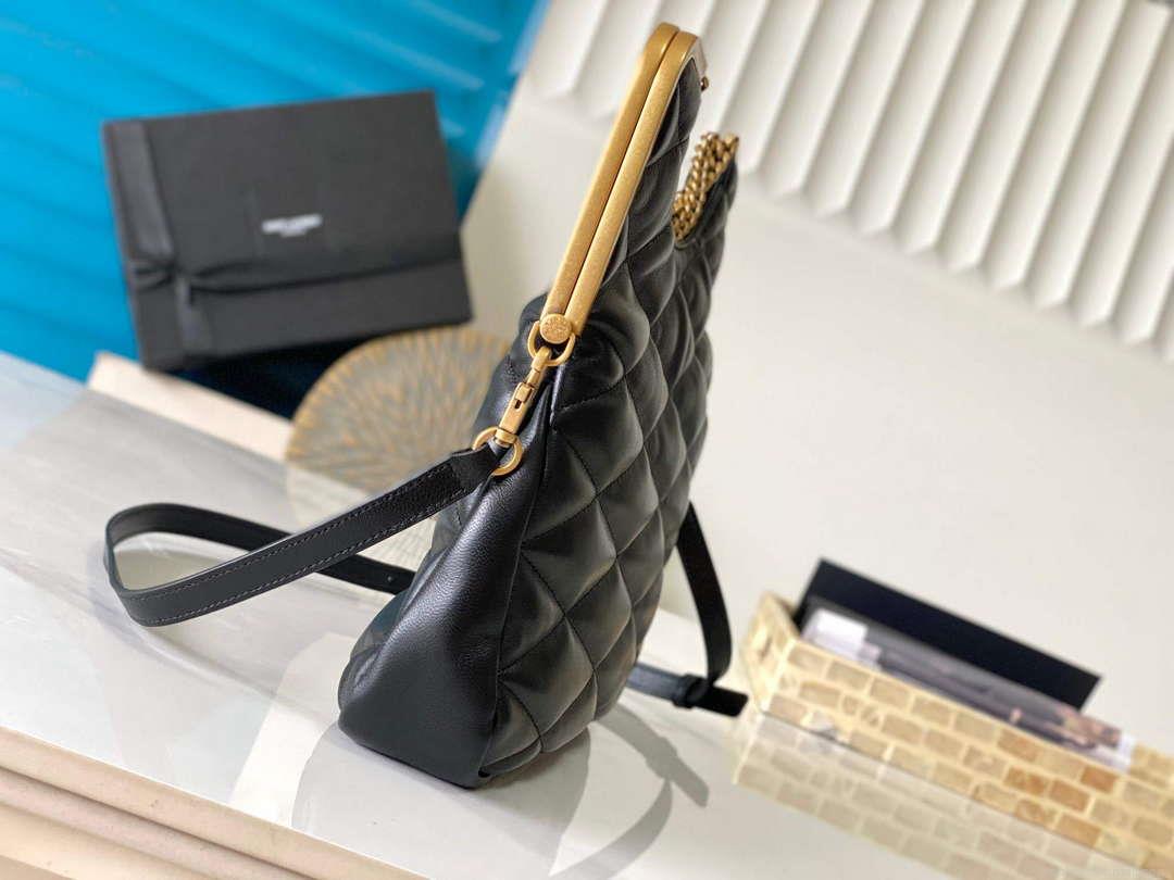 YSL 7540011 87 Quilted Lambskin Bag Black