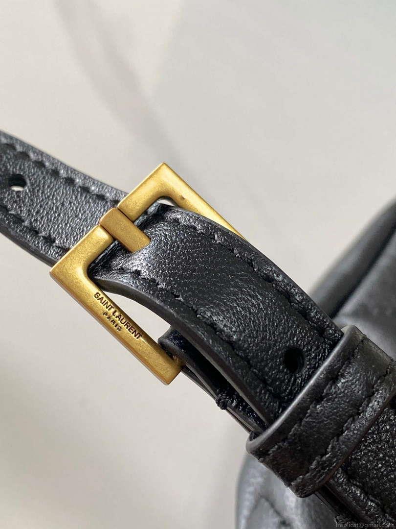 YSL 7540011 87 Quilted Lambskin Bag Black