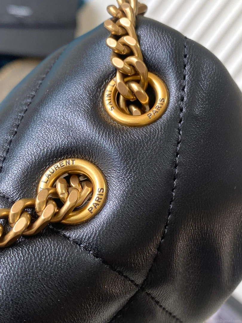 YSL 7593371 Puffer Toy Bag In Quilted Lambskin Black