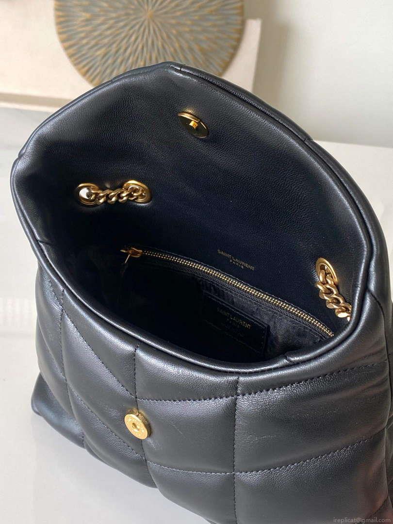 YSL 7593371 Puffer Toy Bag In Quilted Lambskin Black