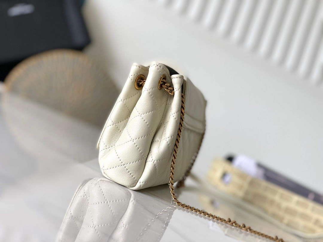 YSL 6727381 Mini Nolita In Lambskin Bag White