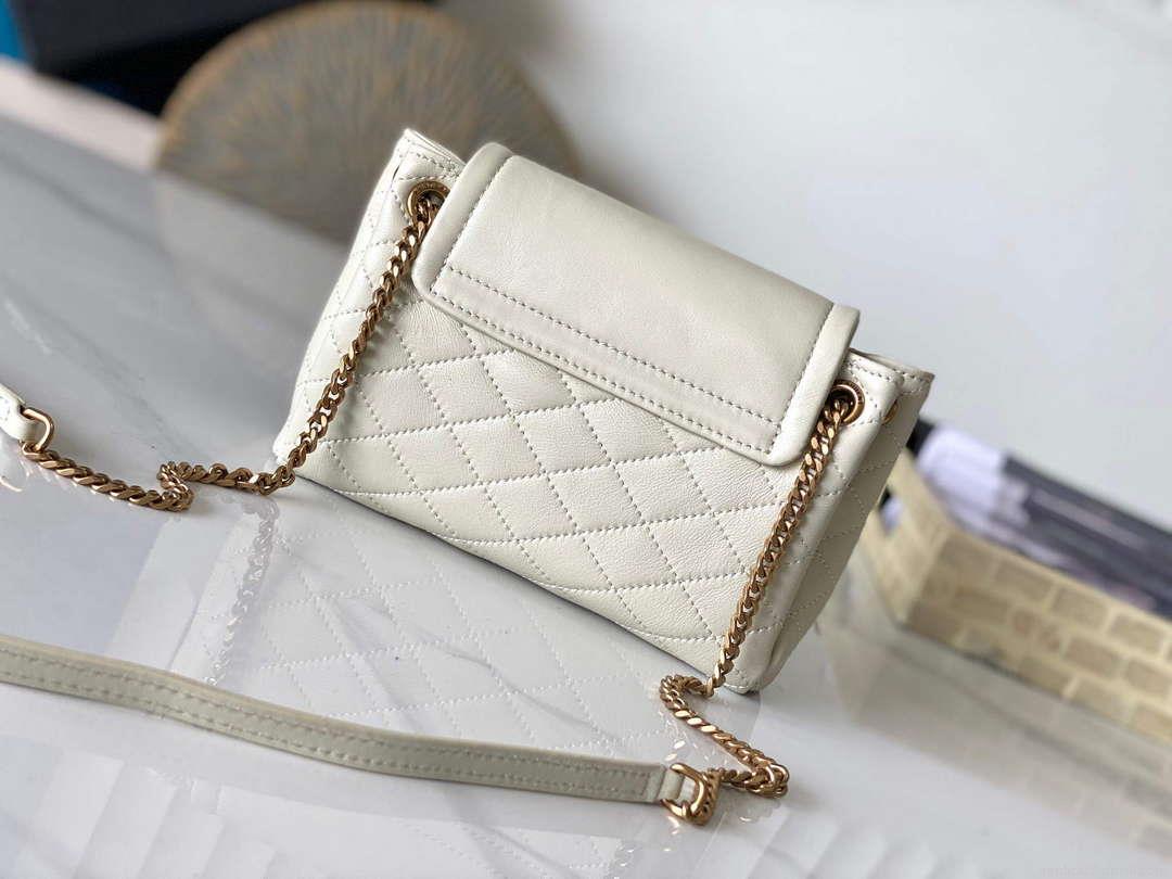 YSL 6727381 Mini Nolita In Lambskin Bag White