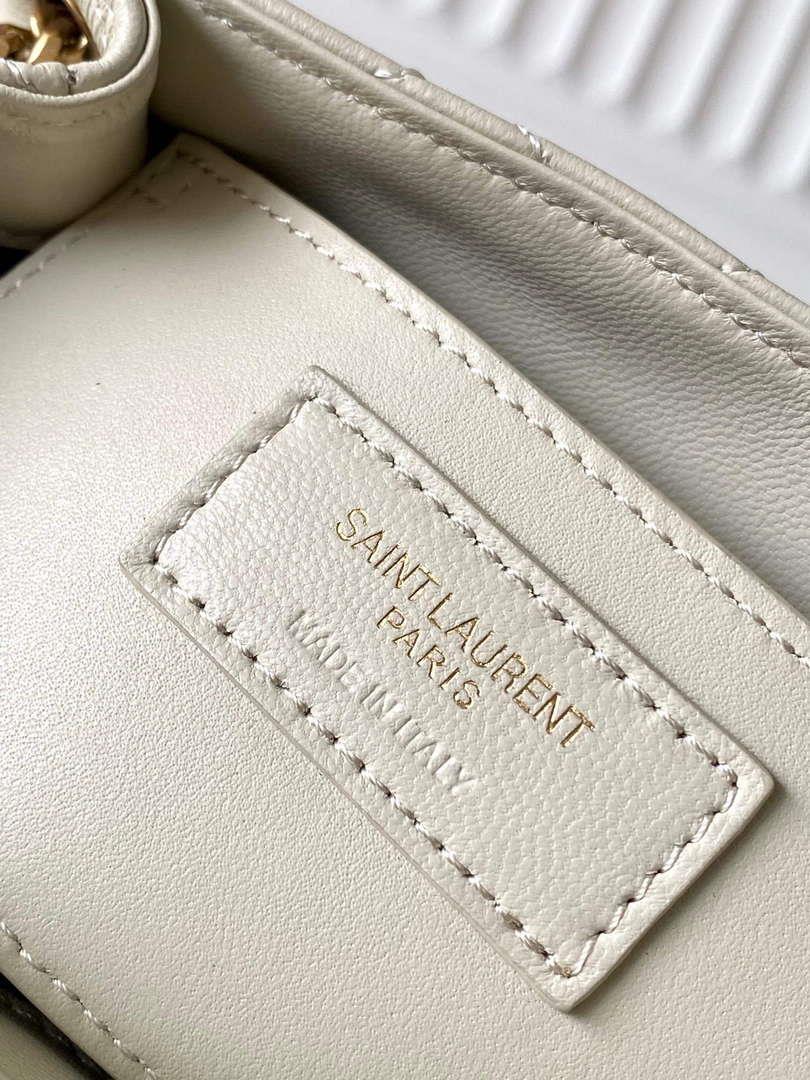 YSL 6727381 Mini Nolita In Lambskin Bag White