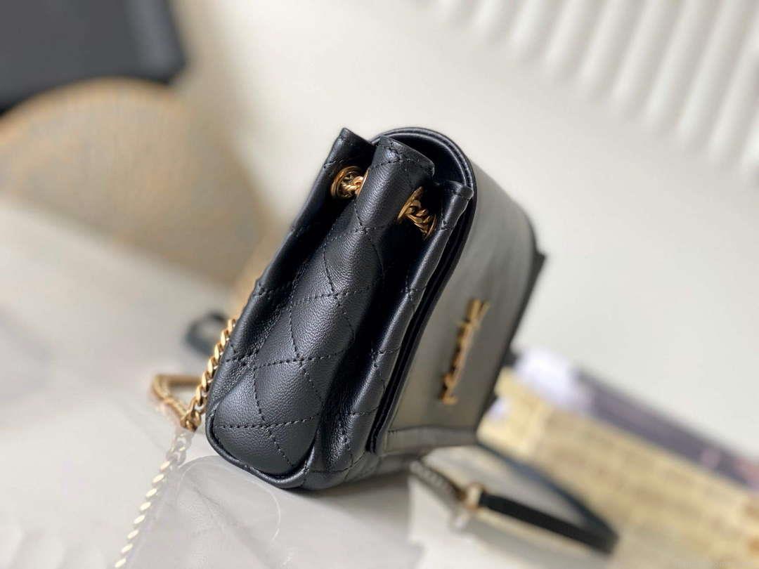 YSL 6727381 Mini Nolita In Lambskin Bag Black