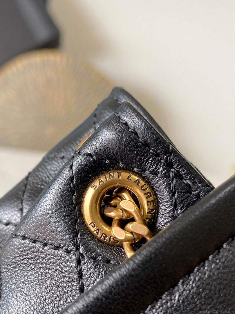 YSL 6727381 Mini Nolita In Lambskin Bag Black