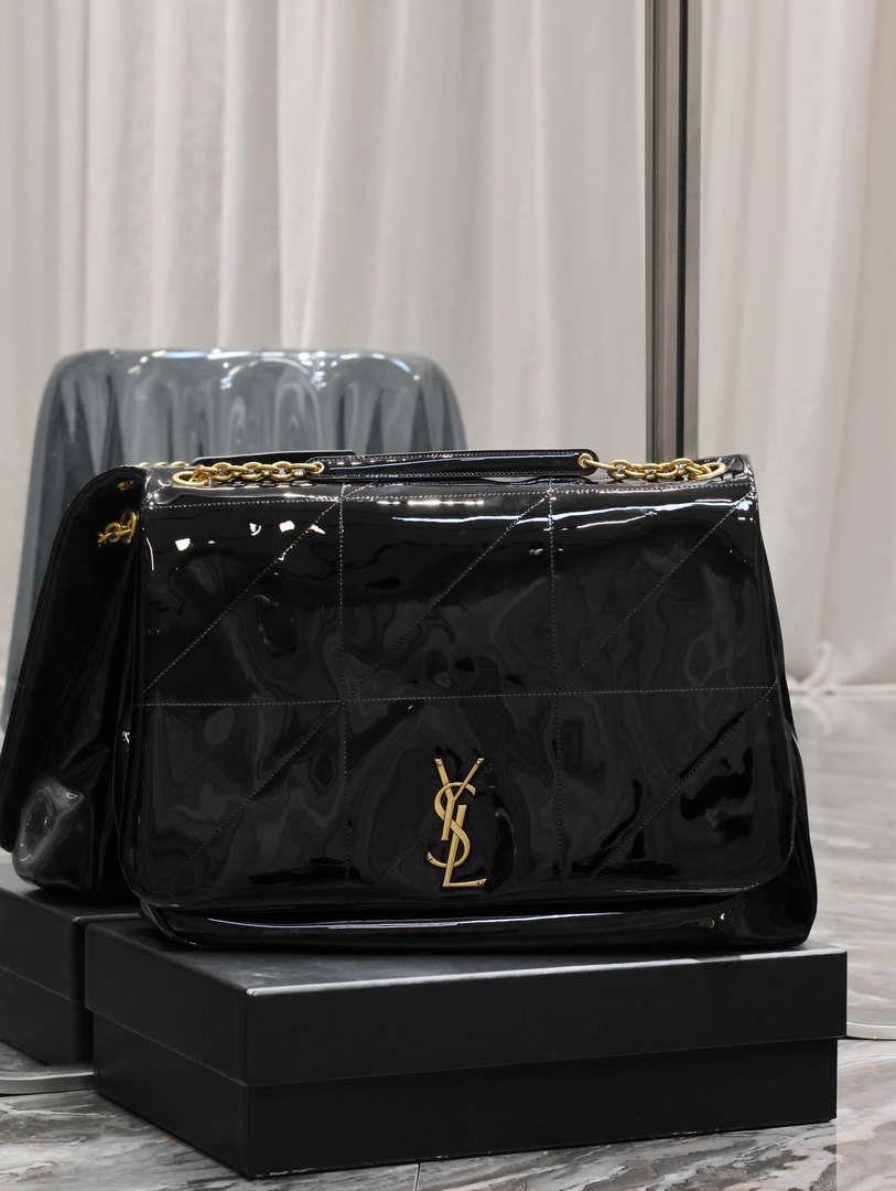 YSL 742431 JAMIE 4.3 In Patent leather Bag Black