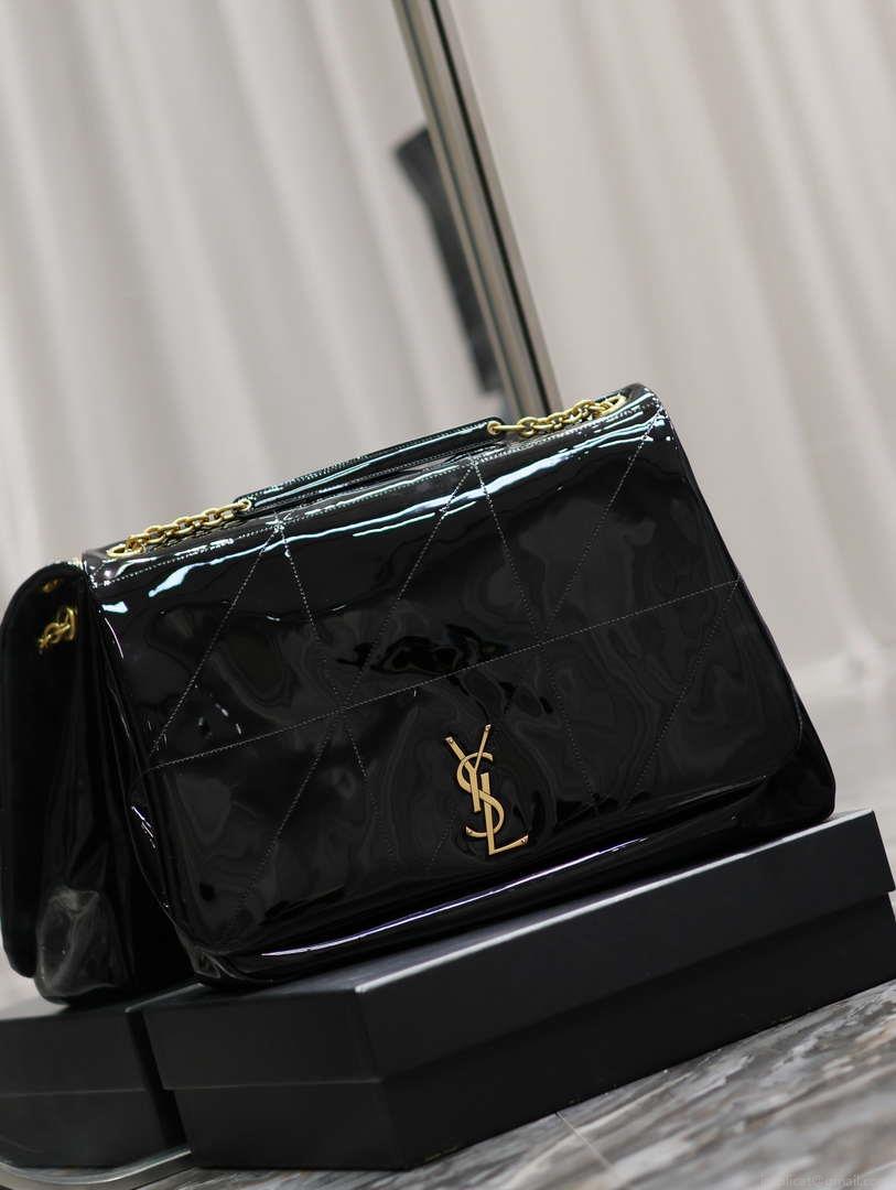 YSL 742431 JAMIE 4.3 In Patent leather Bag Black