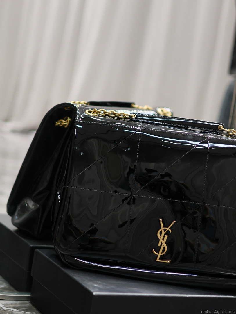 YSL 742431 JAMIE 4.3 In Patent leather Bag Black
