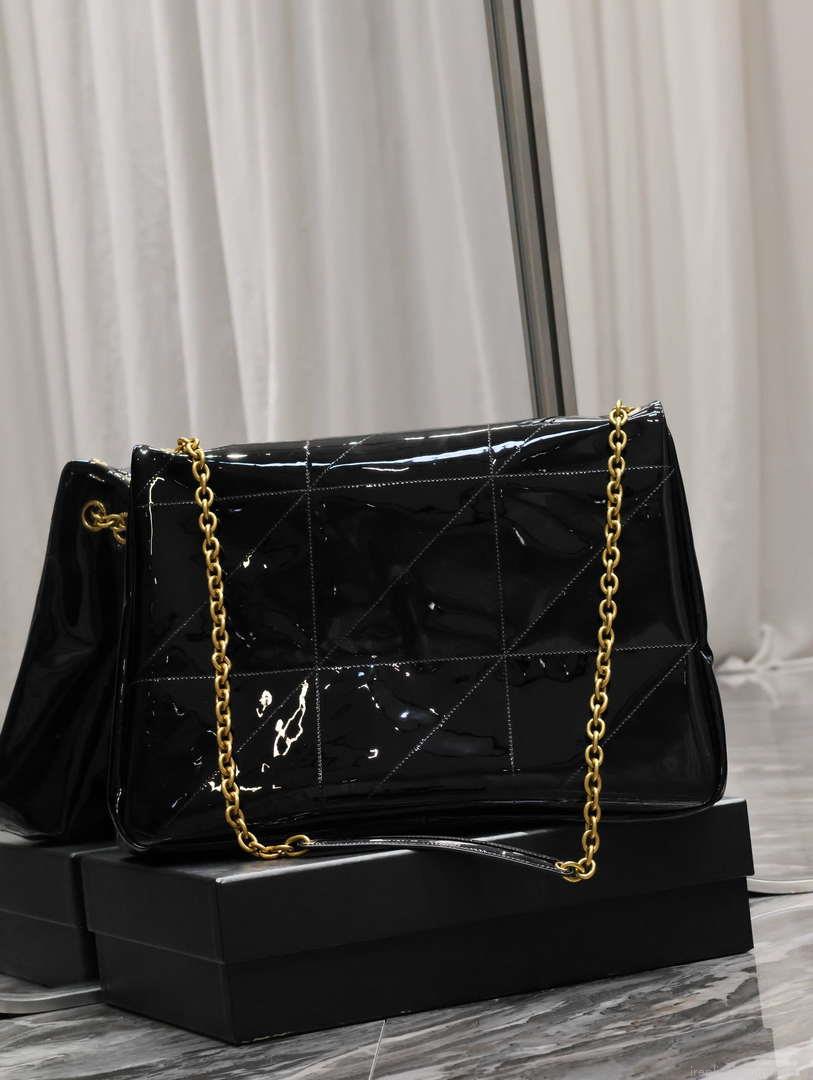 YSL 742431 JAMIE 4.3 In Patent leather Bag Black