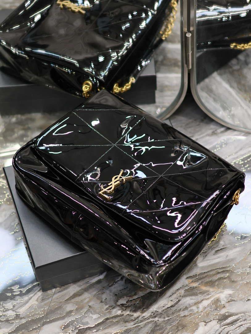 YSL 742431 JAMIE 4.3 In Patent leather Bag Black