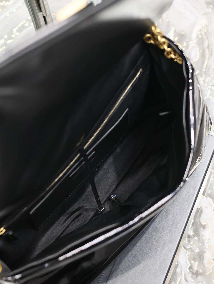 YSL 742431 JAMIE 4.3 In Patent leather Bag Black