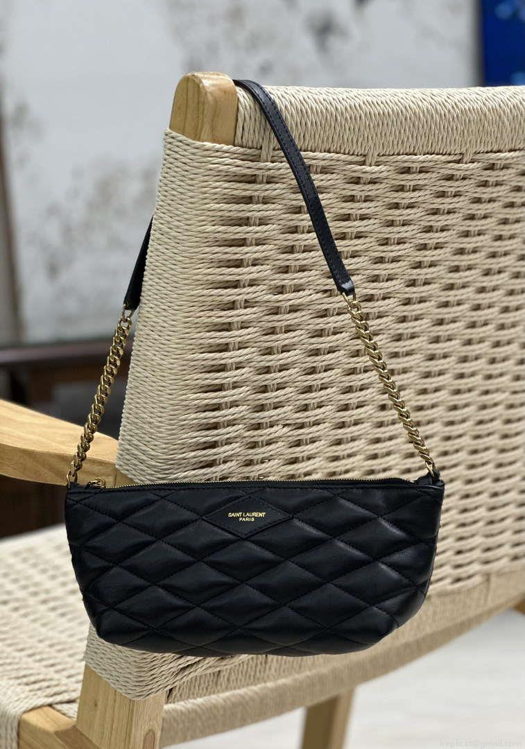 YSL 755979 SAINT LAURENT Gaby Zipped Bag Black