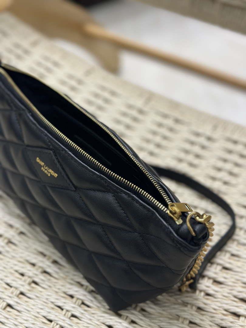 YSL 755979 SAINT LAURENT Gaby Zipped Bag Black