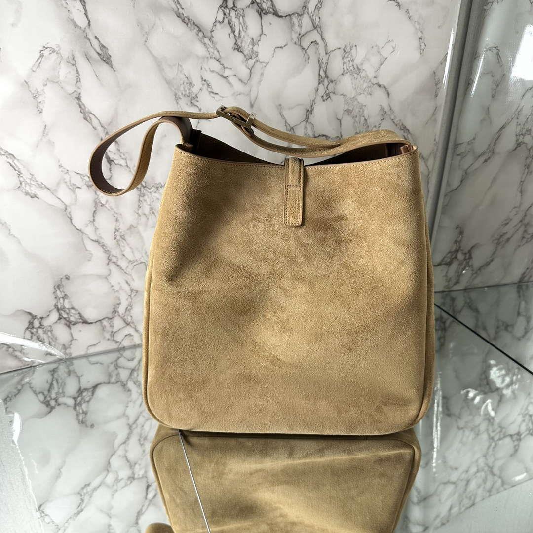YSL 753837 LE 5 A 7 Supple Large In Suede Brown